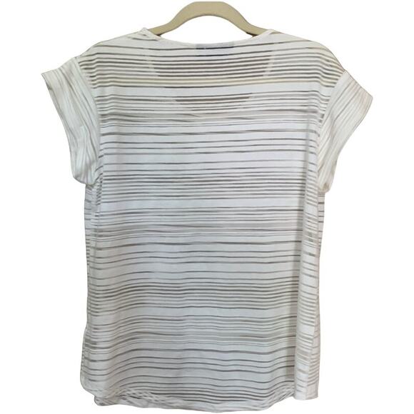 Apt. 9 Pink White Striped Sheer Casual Tee Shirts Bundle of 2 Size M Scoop Neck - Picture 5 of 12